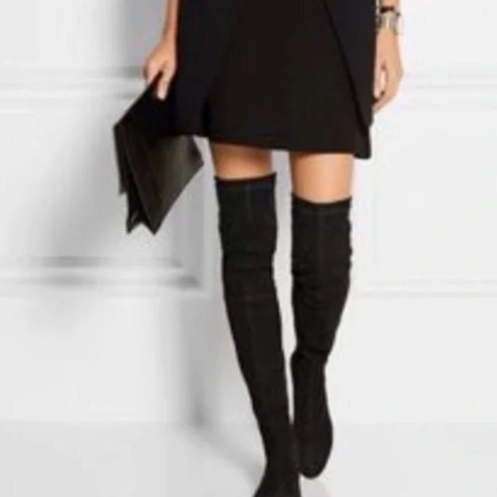 Charles By Charles David Black Over the Knee Boots, low heel